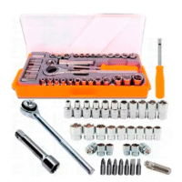 Jogo Chave Soquete Com Catraca Reversível 40 Pcs Sextavados