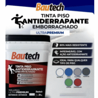 Tinta Piso Antiderrapante Emborrachado Bautech 20kg Branco Fosco