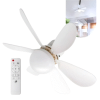 ventilador de teto com luz ajustável encaixe e27 bivolt 52 cm 50/60hz branco branca plástico 6