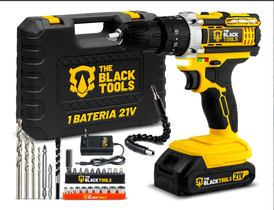Parafusadeira E Furadeira Impacto The Black Tools Tb-21pw 3/8