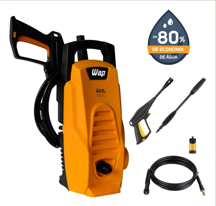 Lavadora De Alta Pressão 1400w 1300psi 300l/h Wap Ágil 1800
