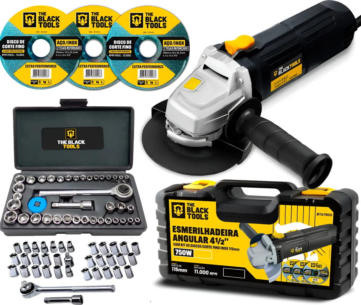 Esmerilhadeira Lixadeira Angular 4.1/2 + Acessórios